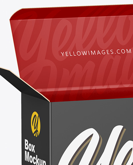 Opened Paper Box Mockup In Box Mockups On Yellow Images Object Mockups