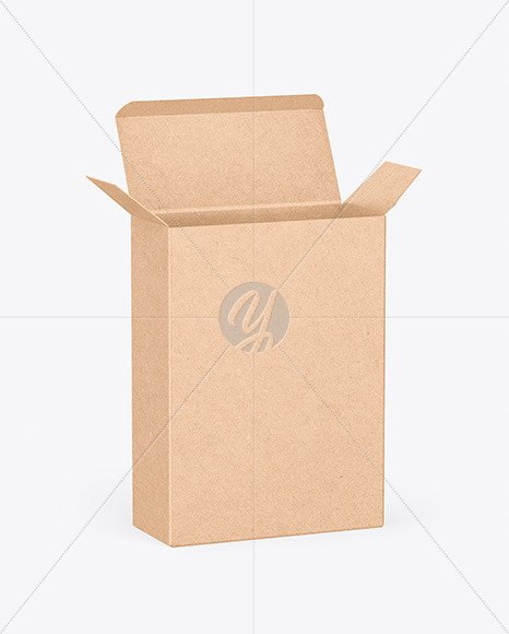 Download Opened Kraft Box Mockup In Box Mockups On Yellow Images Object Mockups