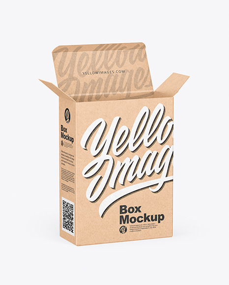 Opened Kraft Box Mockup In Box Mockups On Yellow Images Object Mockups