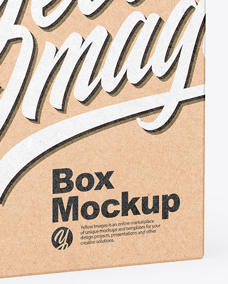 Download Opened Kraft Box Mockup In Box Mockups On Yellow Images Object Mockups PSD Mockup Templates