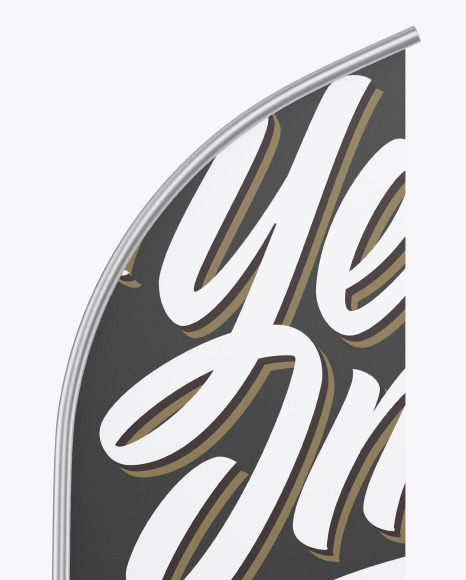 Matte Convex Flag Mockup PSD #5