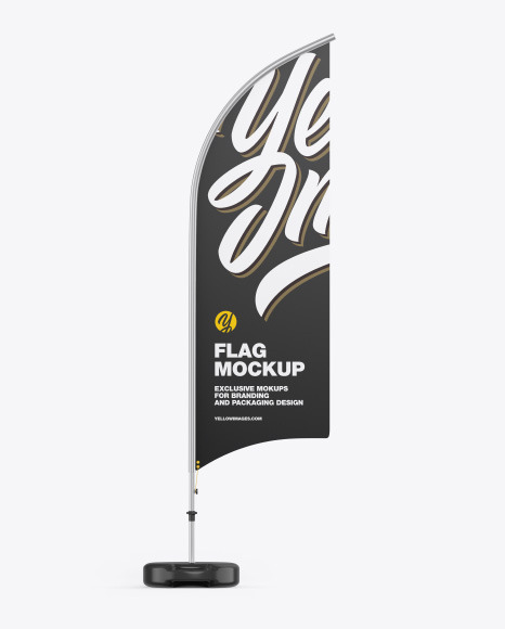 Matte Convex Flag Mockup PSD #2