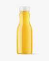 Plastic Bottle With Orange Juice Mockup