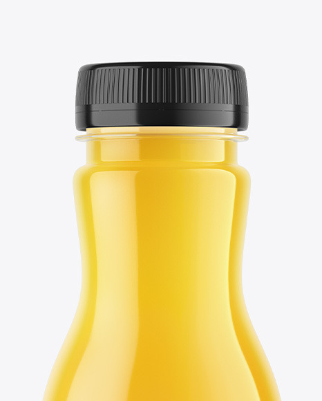 Plastic Bottle With Orange Juice Mockup