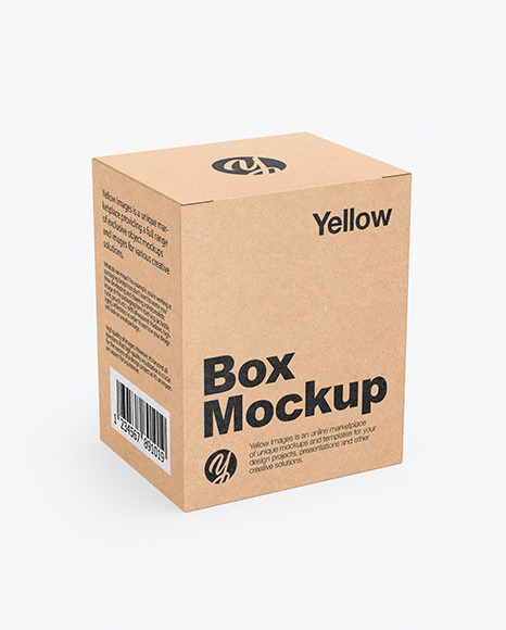 Download Kraft Box Mockup in Box Mockups on Yellow Images Object Mockups