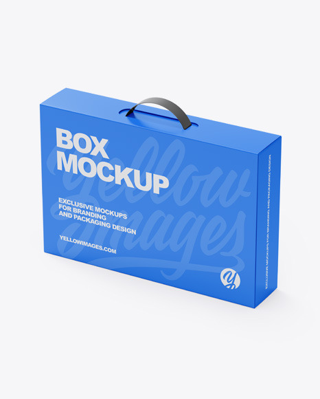 Download Paper Box With Handle Mockup in Box Mockups on Yellow Images Object Mockups