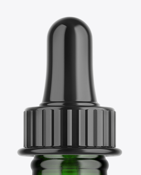 Green Glass Dropper Bottle Mockup