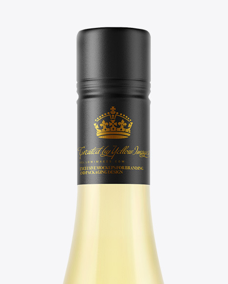 Clear Glass White Wine Bottle Mockup Clear Glass White Wine Bottle Mockup