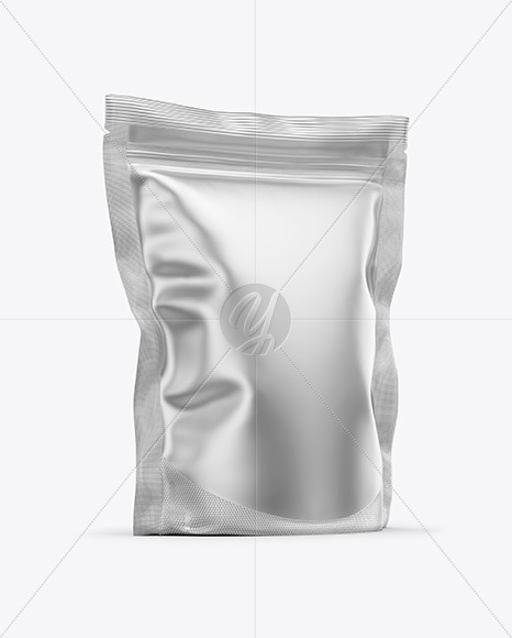 Matte Metallic Stand Up Pouch Bag Mockup