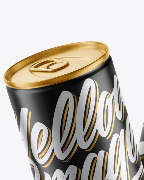 Two Matte Metallic Drink Cans Mockup