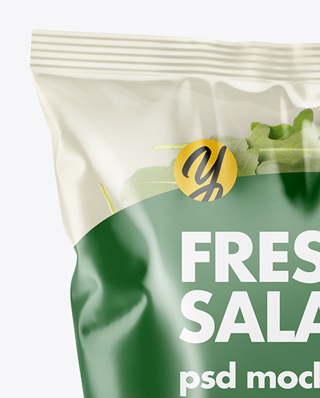 Download Plastic Bag With Rucola Salad Mockup In Bag Sack Mockups On Yellow Images Object Mockups PSD Mockup Templates