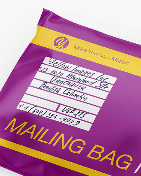 Download Kraft Mailing Bag Mockup Half Side View - Free PSD Mockups