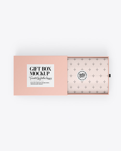 Opened Gift Paper Box Mockup