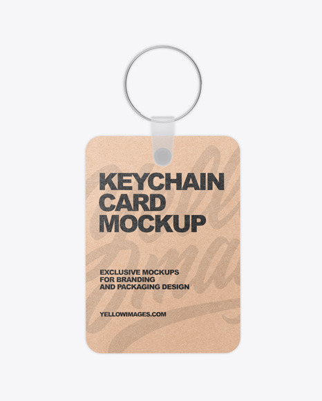 Download Keychain Kraft Card Mockup In Object Mockups On Yellow Images Object Mockups PSD Mockup Templates