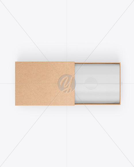 Opened Gift Kraft Box Mockup PSD #1