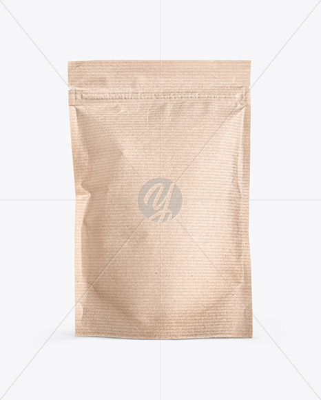 Download Kraft Stand Up Pouch Mockup Halfside View In Pouch Mockups On Yellow Images Object Mockups