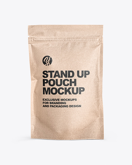 Download Kraft Stand Up Pouch W Zipper Mockup In Pouch Mockups On Yellow Images Object Mockups PSD Mockup Templates