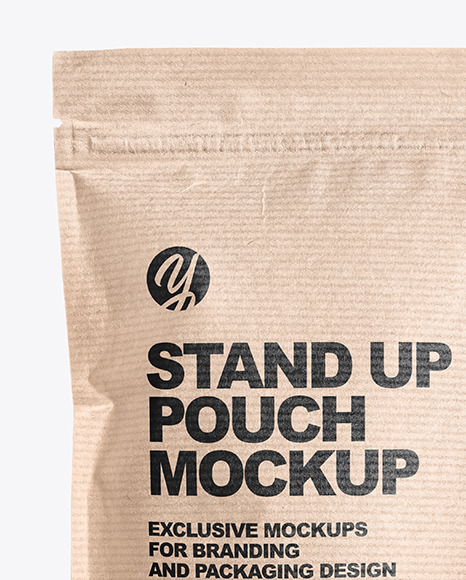 Download Kraft Stand Up Pouch W Zipper Mockup In Pouch Mockups On Yellow Images Object Mockups PSD Mockup Templates