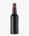 330ml Amber Bottle With Dark Beer Mockup