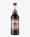 330ml Amber Bottle With Dark Beer Mockup