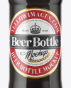330ml Amber Bottle With Dark Beer Mockup