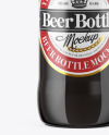 330ml Amber Bottle With Dark Beer Mockup