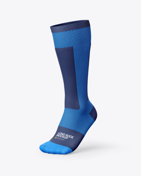 Download Compression Long Sock Mockup In Apparel Mockups On Yellow Images Object Mockups