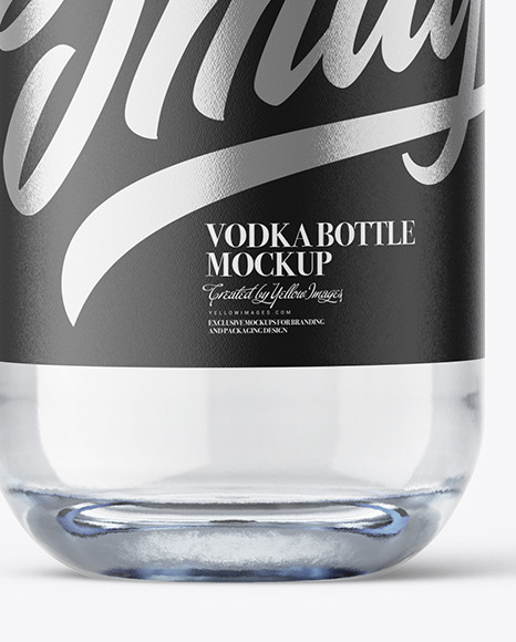 Clear Glass Vodka Bottle Mockup PSD #1