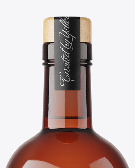 Amber Glass Vodka Bottle Mockup PSD #2