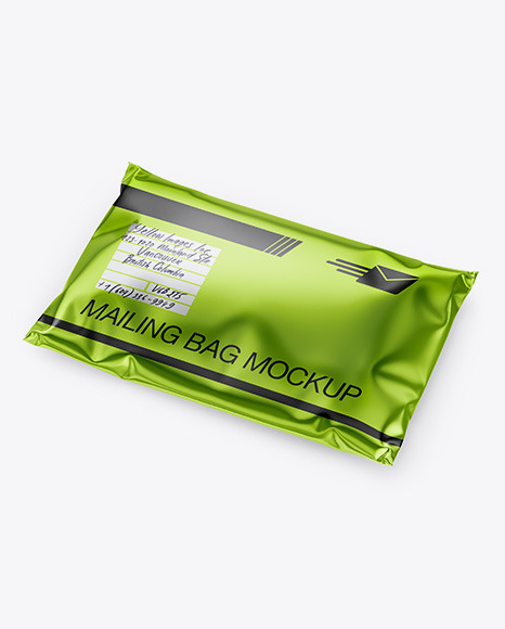 Metallic Mailing Bag Mockup   Half Side View PSD #2