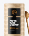 Kraft Paper Tube with Spoon Mockup