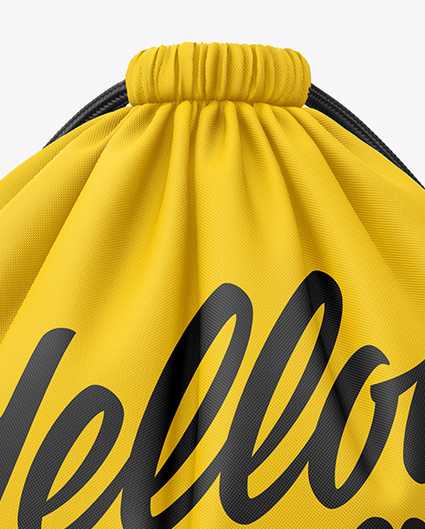 Gym Sack Mockup Front View In Bag Sack Mockups On Yellow Images Object Mockups