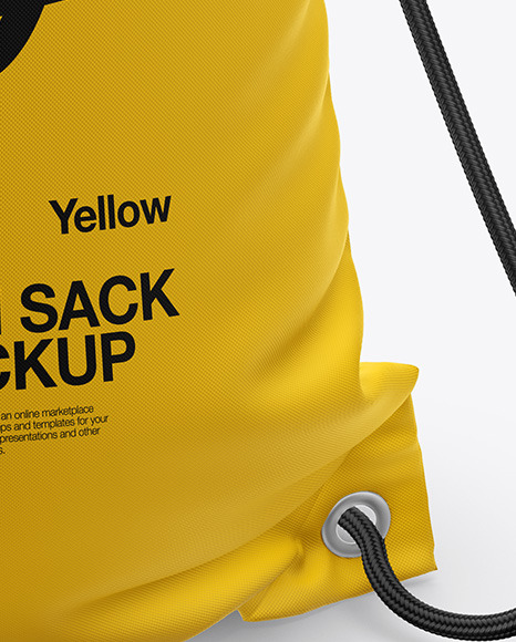 Download Gym Sack Mockup Front View In Bag Sack Mockups On Yellow Images Object Mockups