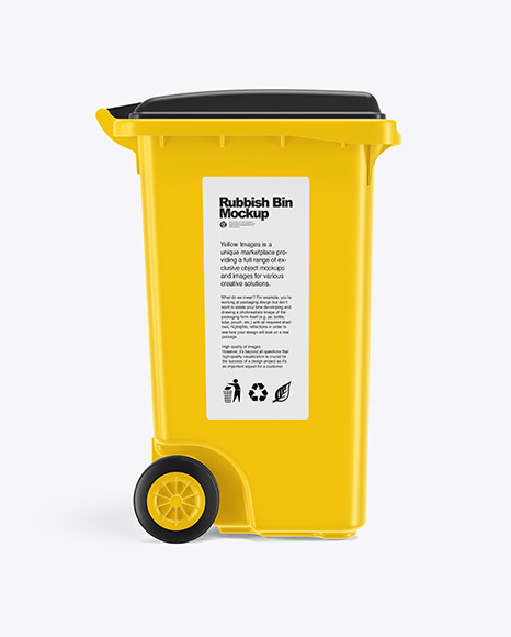 Plastic Rubbish Bin Mockup