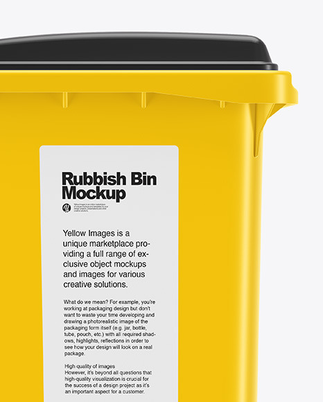 Download Plastic Rubbish Bin Mockup In Object Mockups On Yellow Images Object Mockups PSD Mockup Templates