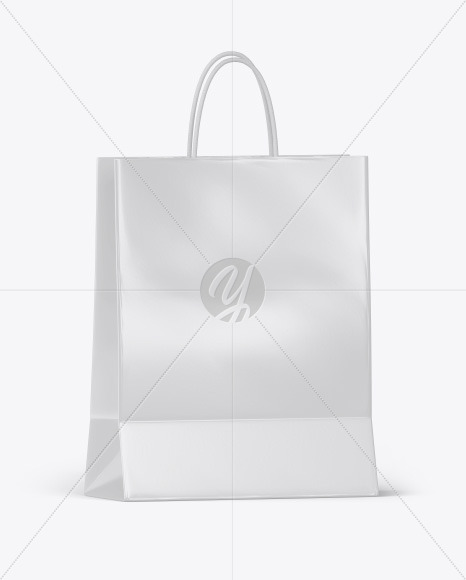 Download Glossy Shopping Bag W Rope Handles Mockup In Bag Sack Mockups On Yellow Images Object Mockups