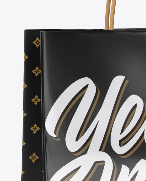 Glossy Shopping Bag w/ Rope Handles Mockup