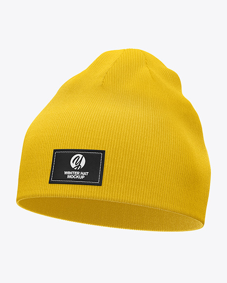 Winter Hat Mockup In Apparel Mockups On Yellow Images Object Mockups