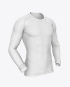 Long Sleeve Compression T-Shirt Mockup – Front Half Side View