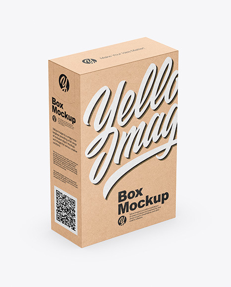 Download Kraft Box Mockup In Box Mockups On Yellow Images Object Mockups PSD Mockup Templates