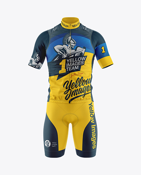 Men S Cycling Suit Mockup In Apparel Mockups On Yellow Images Object Mockups