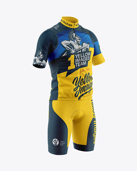 Download Men S Cycling Suit Mockup In Apparel Mockups On Yellow Images Object Mockups