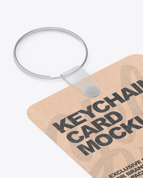 Keychain Kraft Card Mockup PSD #1