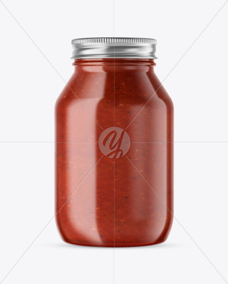 Download Clear Glass Tomato Sauce Jar Mockup In Jar Mockups On Yellow Images Object Mockups