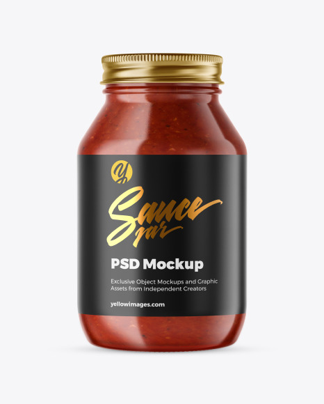 Download Clear Glass Tomato Sauce Jar Mockup in Jar Mockups on ...