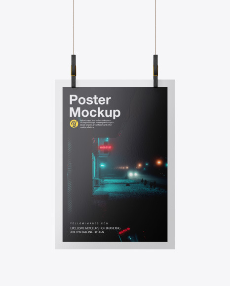 Glossy A4 Poster Mockup PSD #4