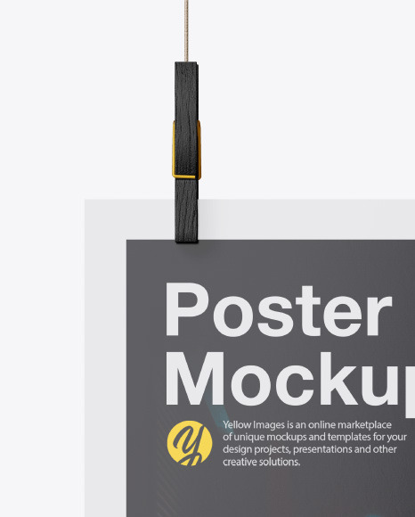 Download Glossy A4 Poster Mockup In Stationery Mockups On Yellow Images Object Mockups PSD Mockup Templates