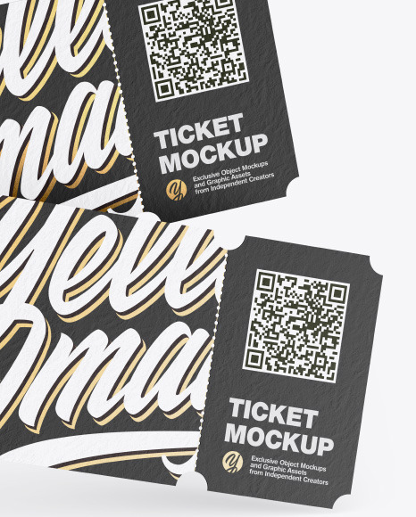 Two Textured Tickets Mockup PSD #1
