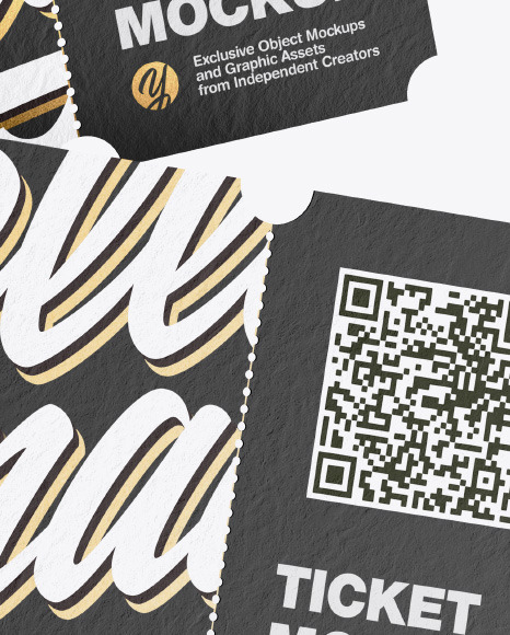 Two Textured Tickets Mockup PSD #6
