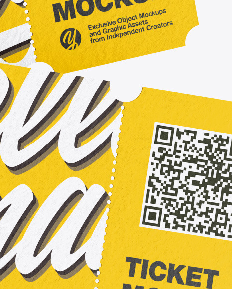 Download Two Textured Tickets Mockup In Stationery Mockups On Yellow Images Object Mockups PSD Mockup Templates